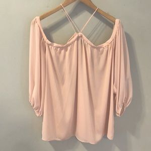 1.State Off-the-Shoulder Halter Neck Blouse, XL